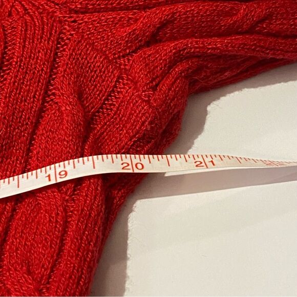 Lane Bryant Red Angora Blend Cable Knit V-Neck Sweater Pullover Women's 14/16 - Picture 8 of 10